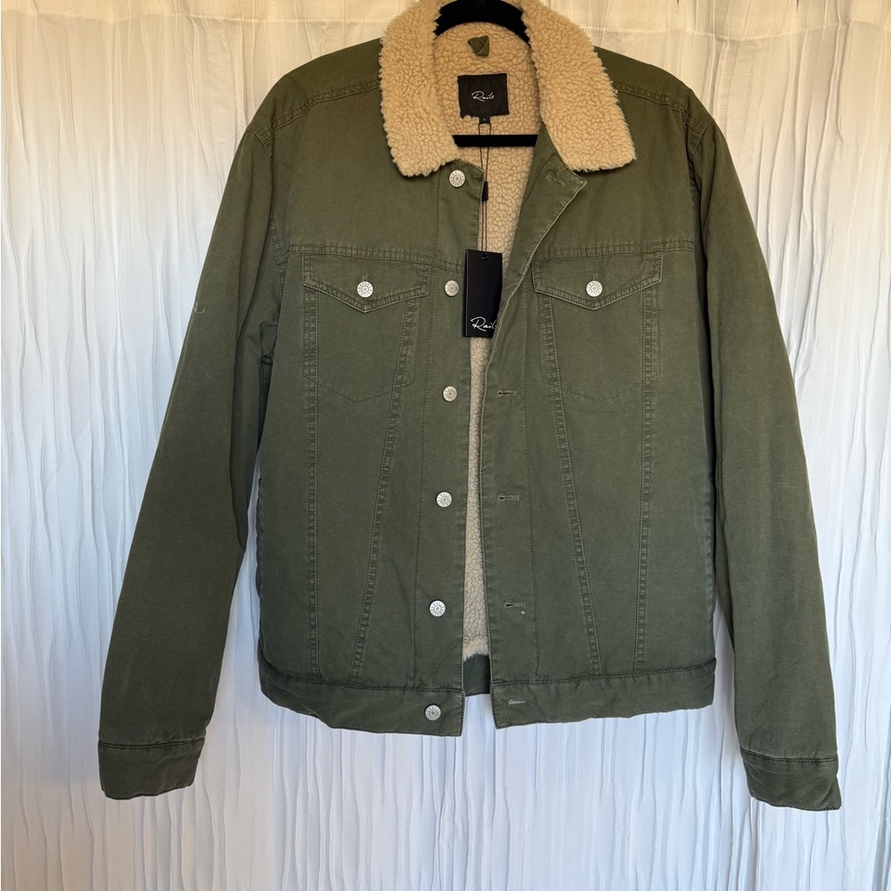 Rails Olive Green Sherpa-Lined Jacket